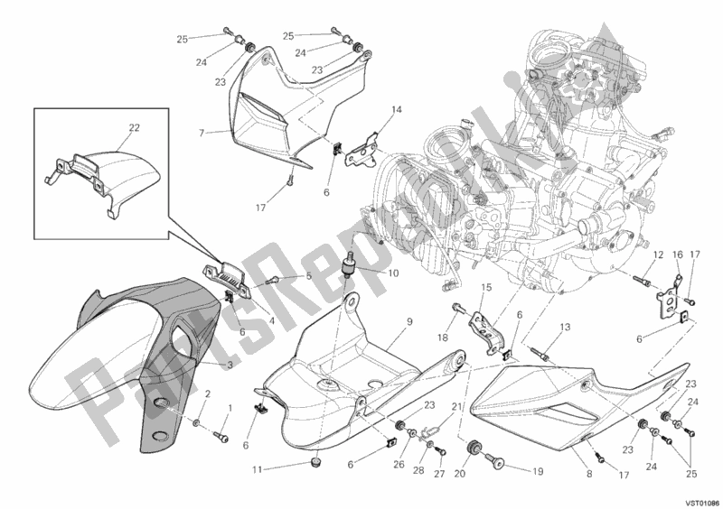 Toutes les pièces pour le 34b - Carénage du Ducati Multistrada 1200 USA 2011